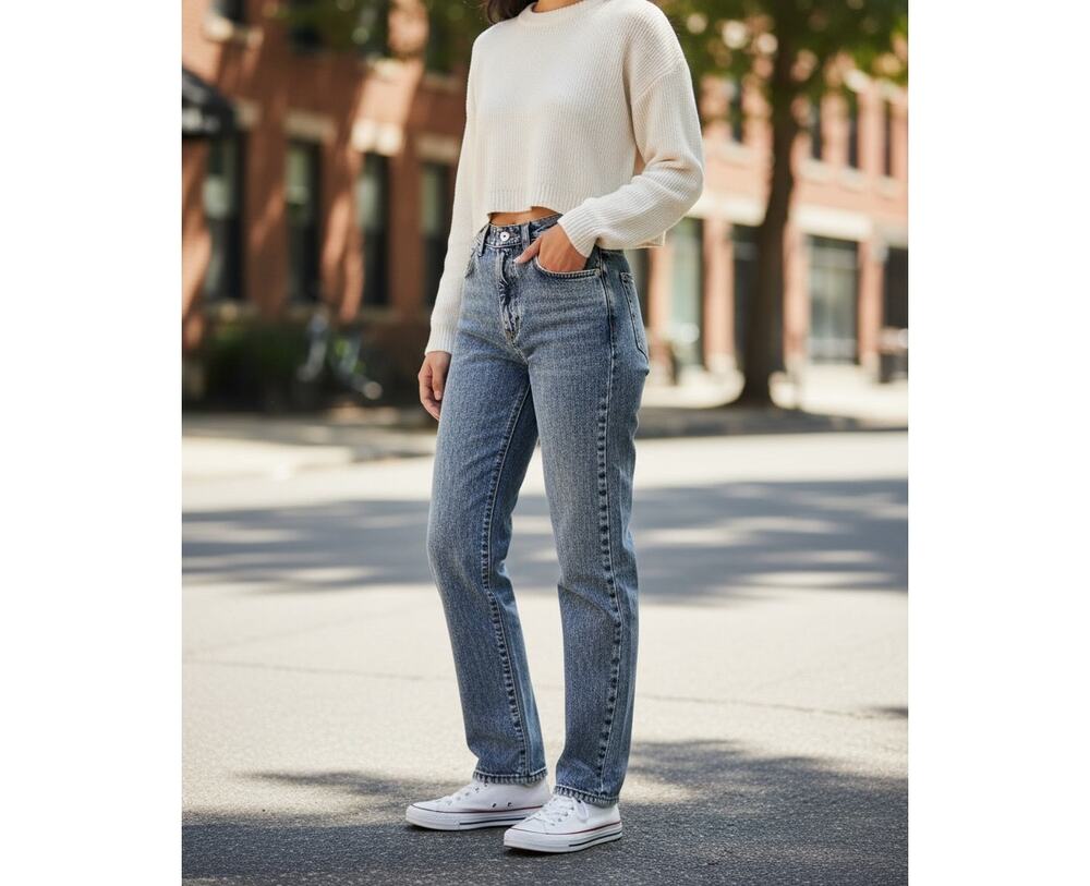 Ralph Lauren Jeans Company Woman's Size 14 Pants Classic Mid Rise straight Faded